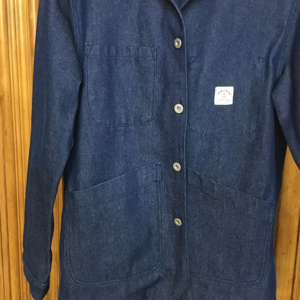 Iron & Resin Navy Blue Field Jacket with Tan Collar - Picture 3 of 16